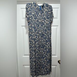 Positive Attitude Vintage Blue and Cream Floral Dress